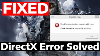 Gaming Error DirectX Encountered an Unrecoverable Error Issue  How To Fix [upl. by Judsen956]