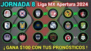 PRONÓSTICOS Liga MX APERTURA 2024 Jornada 8 [upl. by Sirdi606]