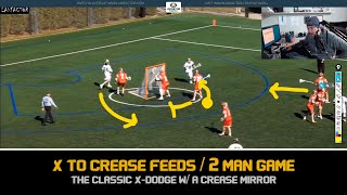 Lacrosse Offensive Tips XDodge With A Crease Mirror Dodge To Feed To Goal [upl. by Fabriane]