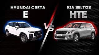 Creta E vs Seltos HTE  Which Car Is More Value For Money  Feb 2024 [upl. by Ytirev431]