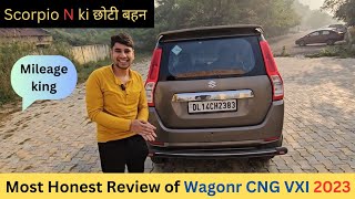 Honest Review of Maruti Suzuki WagonR vxi CNG [upl. by Latoyia133]