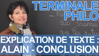 Explication de texte Alain  conclusion  Philosophie  Terminale  Les Bons Profs [upl. by Ativet565]