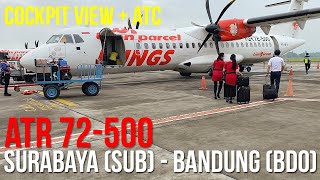 Flight Surabaya SUB to Bandung BDO  Cockpit View ATR 72500 FULL ATC [upl. by Ainsley]