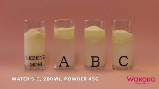 Wakodo Lebens Formula Milk Powder Solubility Comparison [upl. by Aneela115]