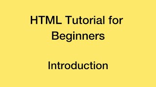 HTML Tutorial For Beginners  Introduction  Part 1 [upl. by Bois859]