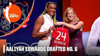 Aaliyah Edwards to the Washington Mystics with the No 6 pick  WNBA Draft [upl. by Eidnas137]