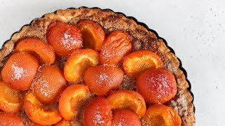 APRICOT TART with almond frangipane  plant based dessert [upl. by Menard643]