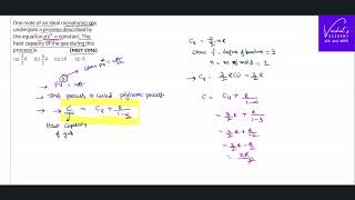 NEET 2016 Kinetic Theory of Gases Question Finding heat capacity in Polytropic process [upl. by Mintun]