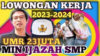 🔴LOWONGAN KERJA TERBARU 20232024❗️DENGAN UMR 23 JUTA PERBULAN‼️AWALI SUKSEMU MULAI HARI INI [upl. by Elleimac560]