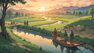 Sunset Voyage 🌄  Medieval Lofi Sounds for a Calm River Journey [upl. by Wickman]