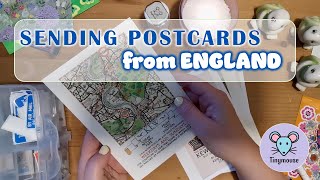 Writing Postcrossing Postcards from England Sending Postcrossing Postcards international mail [upl. by Kroy]