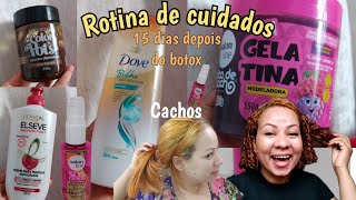 ROTINA CAPILAR 15 DIAS DEPOIS DO BOTOX pra tirar volume dos cachos CABELO ENCORPADO vale a pena [upl. by Reyem]