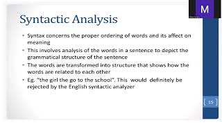 SYNTACTIC ANALYSIS [upl. by Haelam]