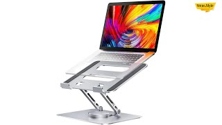 Ergonomic Foldable Portable Adjustable Laptop Stand with 360° Rotating Base Tabletop Laptop Stand [upl. by Elicul]