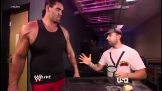 Santino Marella amp The Great Khali Backstage Segment  RAW 972012 [upl. by Artim]