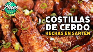 LAS MEJORES COSTILLAS DE CERDO EN SARTÉN Y MUY FÁCILES DE HACER Muve Flavors [upl. by Eyk]