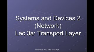 Networking  Lecture 3A [upl. by Ennovoj]