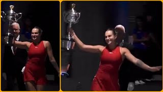 Aryna Sabalenkas Victory Strut Runway Walk Celebration after Australian Open Triumph 🎾🏆 [upl. by Ynej]