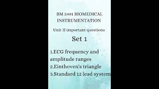 BM3491 BMI unit 2 important questions biomedicalequipment biomedicalengineering biomedical [upl. by Yesnik]