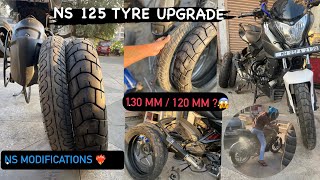 Ns 125 tyre upgrade❤️‍🔥 140 mm or130 mm size🤔Il big tyre 😍ns1 [upl. by Serafina]