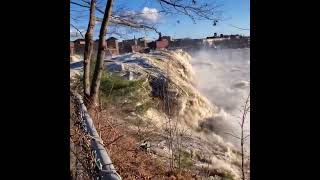 Androscoggin River in Auburn rages after flooding [upl. by Henke]