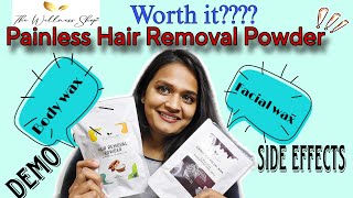 The wellness Shop Unwanted facial and hair removal powderwax  UnboxingReviewDemoSide Effects [upl. by Mosera]