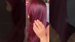 burgundy hair colouring global global full hair colouring [upl. by Saire]