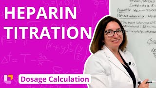 Heparin Titration Dosage Calculation for Nursing Student  LevelUpRN [upl. by Ragg]