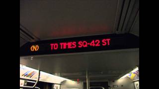 Various R160 N To Times Sq42 St Announcements [upl. by Bennink352]