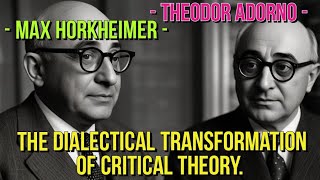 HORKHEIMER ADORNO AND THE DIALECTICAL TRANSFORMATION OF CRITICAL THEORY [upl. by Jarib]