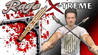 🩸Rage Xtreme🩸NC Crossbow Mechanical Broadheads Review and Demo Cut on Contact with 23” Blades [upl. by Redna]