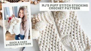 Quick amp Easy Puff Stitch Stocking Crochet Pattern [upl. by Fitzpatrick]