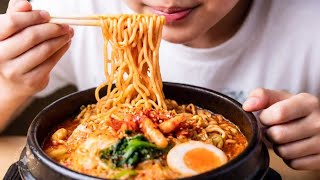 Eating spicy korean food 🍲 😱😱😁😁trending viralvideo girl eating heavy foodfoodie 👧 [upl. by Claiborn]