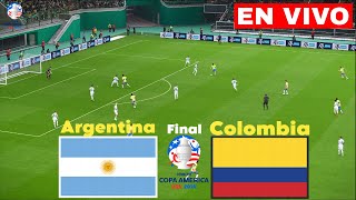 Argentina vs Colombia en vivo  COPA AMÉRICA 2024  Pes 21 simulación y recreación [upl. by Adnorrehs]