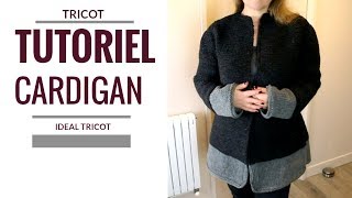 Cardigan facile tricot tutoriel ❄❄❄ [upl. by Loma827]