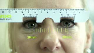 Glasses Frames and Lenses  How to use a PD ruler [upl. by Tatman521]