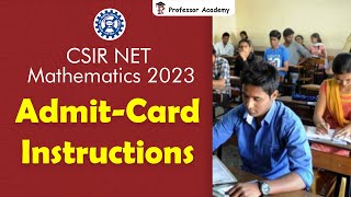 CSIR NET  Admit Card Instructions [upl. by Willing]