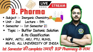 Buffer Isotonic Solution  Buffer Equation  b Pharma 1st sem  Part 2 Unit 2  Punit Sir [upl. by Badger]