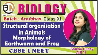 STRUCTURAL ORGANISATION IN ANIMALSMORPHOLOGY OF EARTHWORM AND FROG CLASSXI BIOLOGY NEET 2025 [upl. by Snehpets]