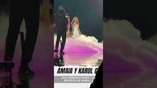 Amaia Montero reaparece al lado de Karol G en el segundo concierto de la paisa en Madrid karolg [upl. by Suoiluj]