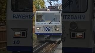 Bayrische zugspitzbahn entering grainau stasion  deutschebahn train railway idkwhattoputhere [upl. by Leirrad]