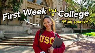 MY FIRST WEEK BACK IN COLLEGE sophomore year at USC new classes stress productive routine vlog [upl. by Thaxter]