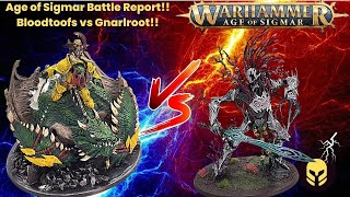 Age of Sigmar Battle Report Ironjaws vs Sylvaneth Bloodtoofs vs Gnarlroot [upl. by Kramnhoj]