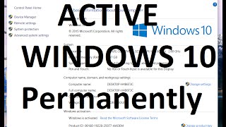 How To Crack Active Windows 10 ProHomeEnterprise  Permanently WINDOWS 10 Pro [upl. by Jeuz]