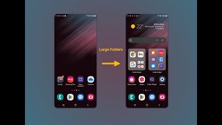 Tips Large folders on Samsung Galaxy OneUI launcher homescreen [upl. by Norrek]