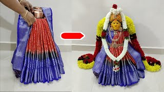 Quick and Easy Varamahalakshmi Saree DrapingHow to drape saree for Varamahalakshmi [upl. by Licna]