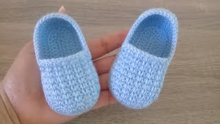 MOCASINES FANTASIA TEJIDOS A CROCHET O GANCHILLO PASO A PASO  0 A 3 MESES [upl. by Verras944]