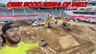 The HUGE Job Removing Dirt From a Monster Jam Stadium [upl. by Manvell]