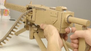 How to Make Cardboard M1919 Machine Gun That Shoots [upl. by Enttirb]