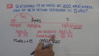 PROBLEMAS SOBRE CALENDARIOS varios casos [upl. by Aleyam]